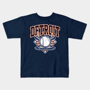 Vintage Detroit Baseball Kids T-Shirt